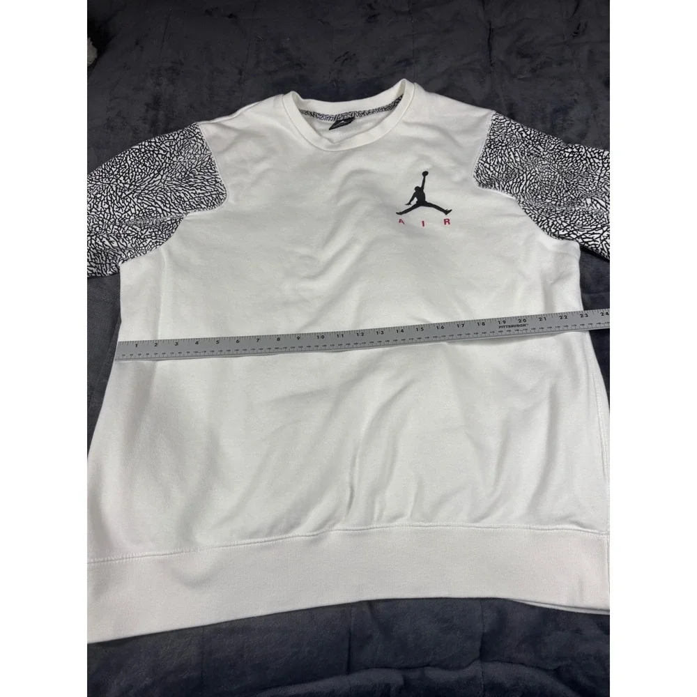 Jordan Jumpman Air Elephant Print Sleeve Sweatshirt White Mens XXL 6462